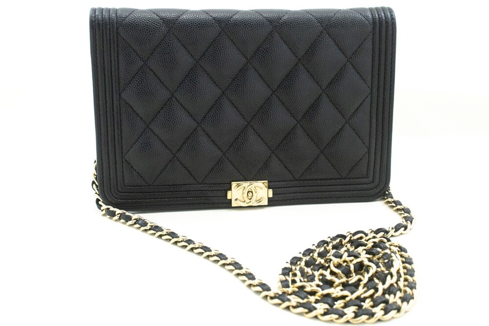 Chanel Boy Wallet on Chain quilted caviar